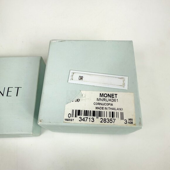 Monet Collectible Cornucopia Trinket Box Enameled Hinged Fall Decor Thanksgiving - Picture 3 of 9